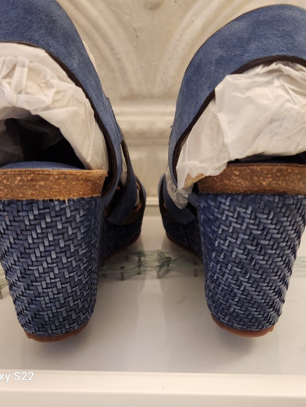 Sofft "Haddison" Suede French Blue Wedge Sandals. NIB. Size 9 - Picture 7 of 11